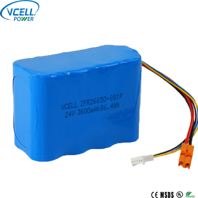 24V 3600mAh 26650 LiFePO4 ชุดแบตเตอรี่แบบชาร์จได้
