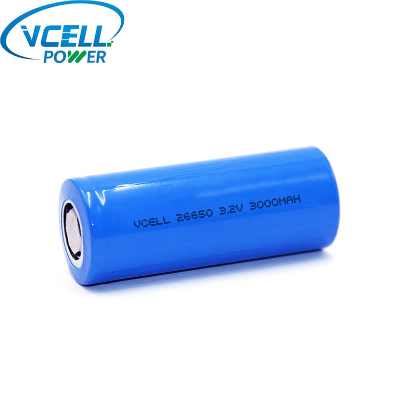 3.2V 3000mAh 9.60Wh แบตเตอรี่ LiFePO4 IFR26650