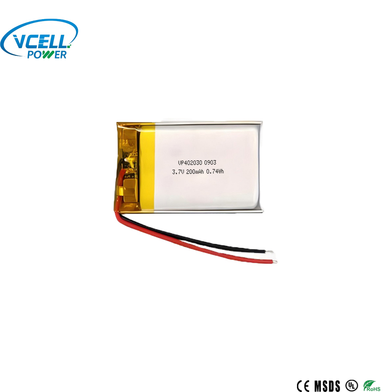 3.7V 200mAh 402030 แบตเตอรี่ลิเธียมโพลิเมอร์แบบชาร์จไฟได้