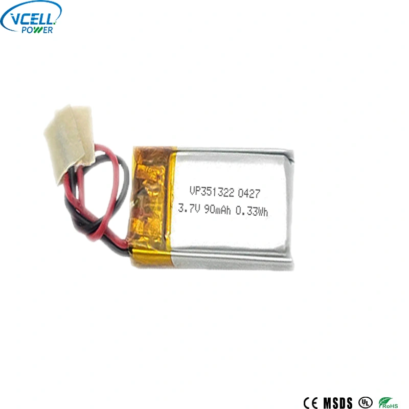 351322 3.7V 90mAh แบตเตอรี่ LiPO แบบรีชาร์จ