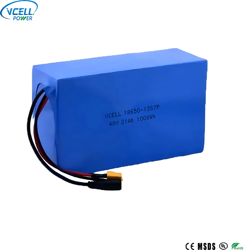 แบตเตอรี่ลิเธียมไอออนแบบรีชาร์จ 48V 21Ah 18650