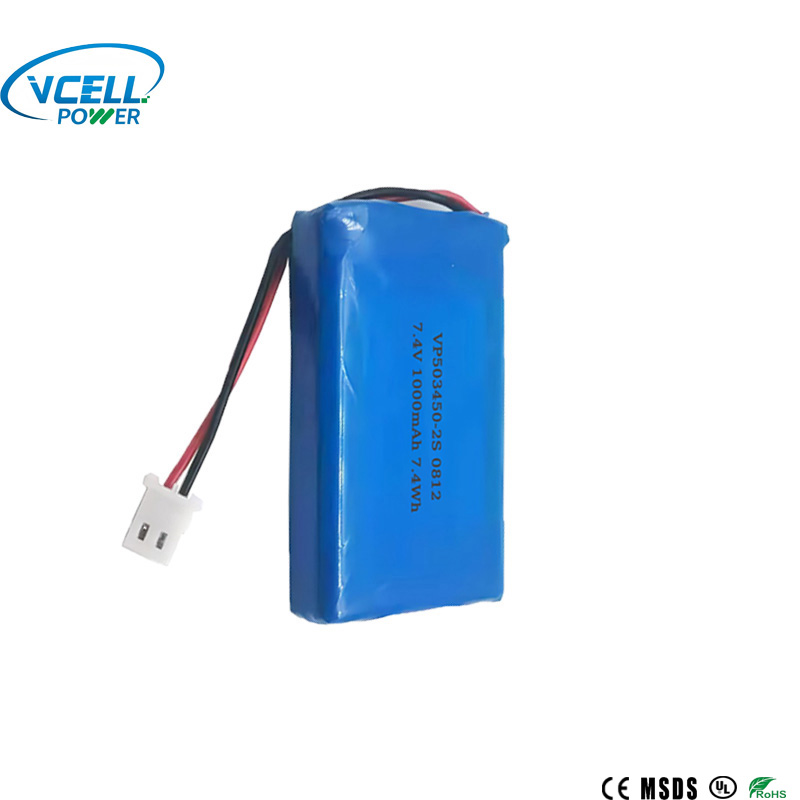 7.4V 1000mAh 503450 2S แบตเตอรี่ LiPo