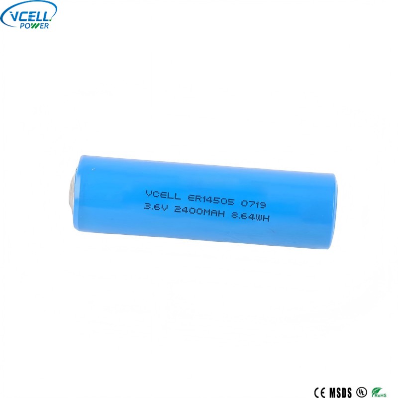 ER14505 3.6V 2400mAh แบตเตอรี่ Li SOCL2 ขนาด AA
