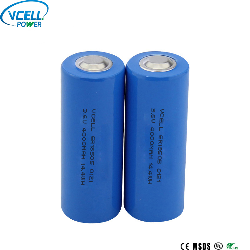 ER18505 3.6V 4000mAh แบตเตอรี่ Li SOCL2 หลัก